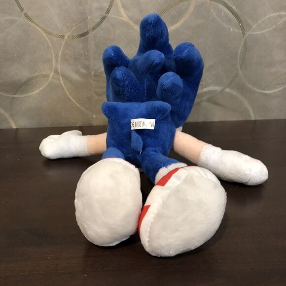 Sonic The Hedgehog Plush Toy Blue Stuffed Animal SEGA Video Game Suction Hanger - Picture 6 of 6